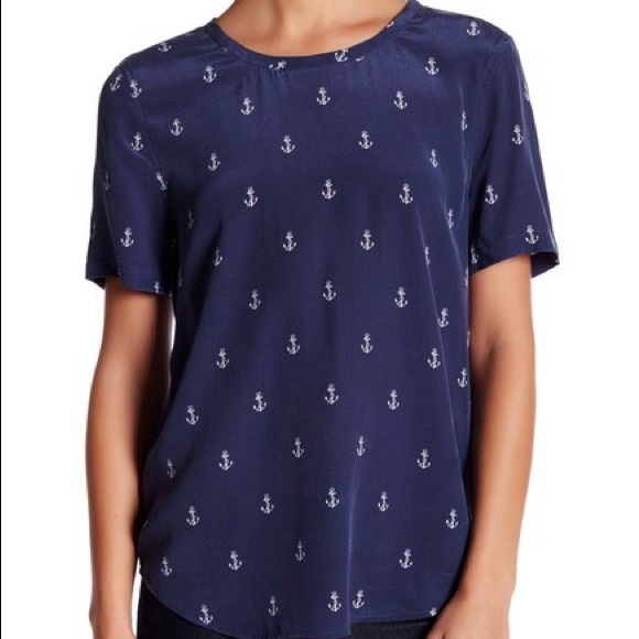 Equipment Riley Silk Anchor Print Tee - Picture 1 of 6